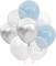Latex Balloons 25pk 12" Blue Pearl White Clear Silver for Party Decor
